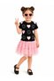 Girl's Black and Pink 2-Piece Heart Tulle Lined Skirt Top and Bottom Set - 4