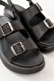 Zri̇n-1185 Premium Black Wedge Heel Women's Sandals - 2