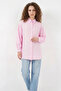 Women's Shirt Collar Textured Oversize Viscose Pink Tunic - 3