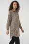 Women's Leopard Patterned Viscose Beige Shirt Tunic - 3