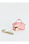 Girl's Shoulder Bag with Pink Teddy Bear Accessory