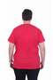 Men's Large Size Crew Neck T-Shirt Black 26135 Red - 3