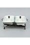 Distinctive rectangular ceramic serving warmer with glass lid - 12 inch - 2