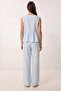 Linen Blouse Trousers Set Laz0009 Sky Blue - 5