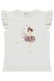 Ballerina Patterned T-Shirt for 2-5 Years - Ecru