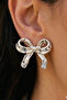 Silver Premium Anti-Tarnish Large Ribbon Lightweight Earrings