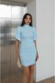Baby Blue Force Volume Dress with Sleeve Detail
