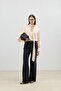 Beige Bow-Tie Draped Women's Shirt - 3