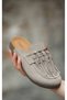 Dari̇a Genuine Leather Suede Tasseled Bead Detailed Closed Front Anatomical Sole Women's Sandals - 2