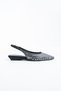 Zenvia Women's Black Satin Stone Detailed Flat Heeled Casual Shoes