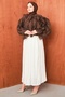 Women's Ruffled Lined Summer Chiffon Satin Green Blouse - 4