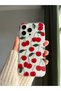 Simli cherry patterned transparent phone case compatible with iphone 15 pro - 2
