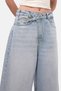 Women's Denim Color 4S6-3 Mega Baggy Fit Belt Detailed Loose Fit Denim Jeans - 4