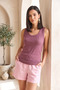 Women's Purple Colorful Camisole U-Neck Sleeveless Undershirt Blouse - 7