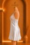 Ecru Satin Lace Detailed Flounced Plus Size Women's Nightgown - 3