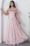 Strapless Collar Ruffle Chiffon Dress Drp562 - 7