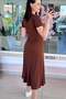 Crew Neck Garnished Viscose Dress 6Y211 - 2