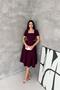 Women's Plum Square-Necked Dress with Stone Details, Draped Midi-Length Skirt ----   Nbk4621 - 2