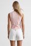Powder Pink V-Neck Vest with Stitching Detail Alc-X15496 - 4