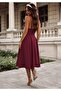 Women's strapless, crossover neckline, midi janjan crepe dress - 2