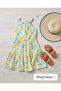 White Halter Neck Floral Girl's Dress - 3