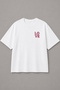 Pink Mood Love Embroidered White Oversize Unisex T-Shirt 30/1 Regular Fabric - 3