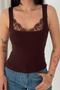 Women's Lace Detailed Square Neck Lined Athlete Blouse - 2