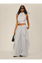 Women's Gray High-Waisted Double-Breasted Detailed Wide-Leg Trousers – Stylish & Comfortable Oversized Pants - 3