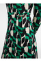 Rochie verde de damă cu model - 4