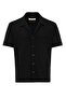Apaş collar knitted patterned men's shirt