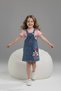 Girl's Printed T-Shirt - Skirted Denim Salopet Set