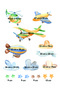 Stk-129 Airplane Balloon Sky Themed Wall Sticker - 2