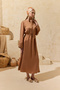 Caramel Scarf Detailed Dress - 5