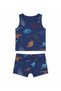Boy's 100% Cotton Cobalt Blue Dinosaur Patterned Athlete Boxer Set - 2
