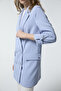 Double-Breasted Collar Sleeve Detail Gray/Blue Jacket 0002 - 2