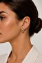 316L Steel Gold Color Patterned Half Hoop Model Women's Earrings - 2