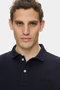 Oscar Navy Blue Polo Collar Gofre Printed Soft Textured Modal Fabric Standard Fit Men's Tshirt - 2