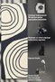 Sdt Modern Abstract Ring Patterned Black Ecru Minimalist Woven Base Decorative Carpet Sdt1342 - 6