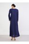 Navy Blue Floral Embroidered A-Line Jalabiya - 4
