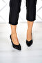 Amelia Black Satin Stitching Detailed Pointed Toe Thin Heeled Evening Dress Shoes - 3