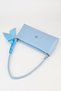 Women's Elegant Baby Blue Scarf Gift Faux Leather Baguette Zipper Closure Hand and Shoulder Bag - 5