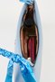 Women's Elegant Baby Blue Scarf Gift Faux Leather Baguette Zipper Closure Hand and Shoulder Bag - 6