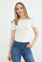 Lace Strap Detailed Boat Neck Blouse - 3