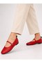 Women's Babet Red Strappy Belted Lightweight Comfortable Stylish Business Office Casual Shoes - 3
