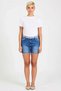 Women's Plus Size Shorts Denim High Waist Plain Pattern Medium Stretch Comfortable Fit Regular Length Cut-Off Hem - 4