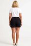 Women's Plus Size Shorts Denim High Waist Straight Cut Stretch Woven Fabric Regular Length with Pocket Detail - 5