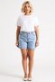 Women's Plus Size Shorts Denim High Waist Elastic Detailed Straight Leg Cut Non-Stretch Stylish - 4