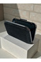 Black Laser Queen Pattern Women's Evening Dress Bag with Black Stone Handle Detail for Wedding Engagement Graduation - 8