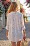 Women's Alaçatı White Color Star Patterned Viscose Voile Oversize Shirt - 2