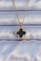 316L Stainless Steel Clover Figured Gold Necklace - Zircon Stone Diamond Jewelry 5886
